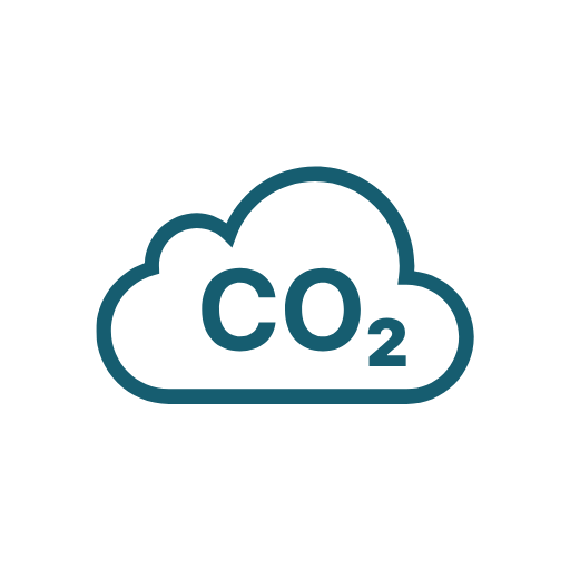 Wolke mit CO2-Symbol, Darstellung von Kohlendioxid-Emissionen.